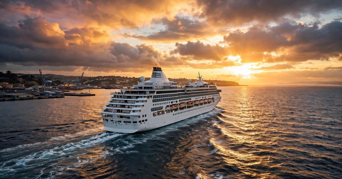 Cruise ship at sunset in port - first time cruise mistakes to avoid