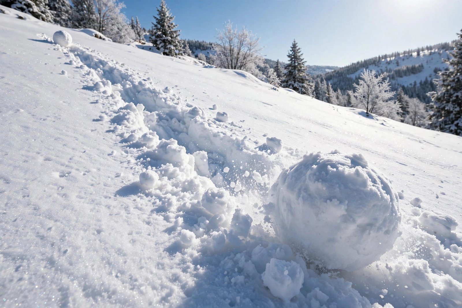 A snowball rolling downhill and growing larger, illustrating the debt snowball method's growing momentum