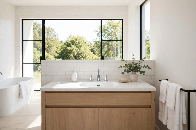 Modern bathroom sink, clean and bright