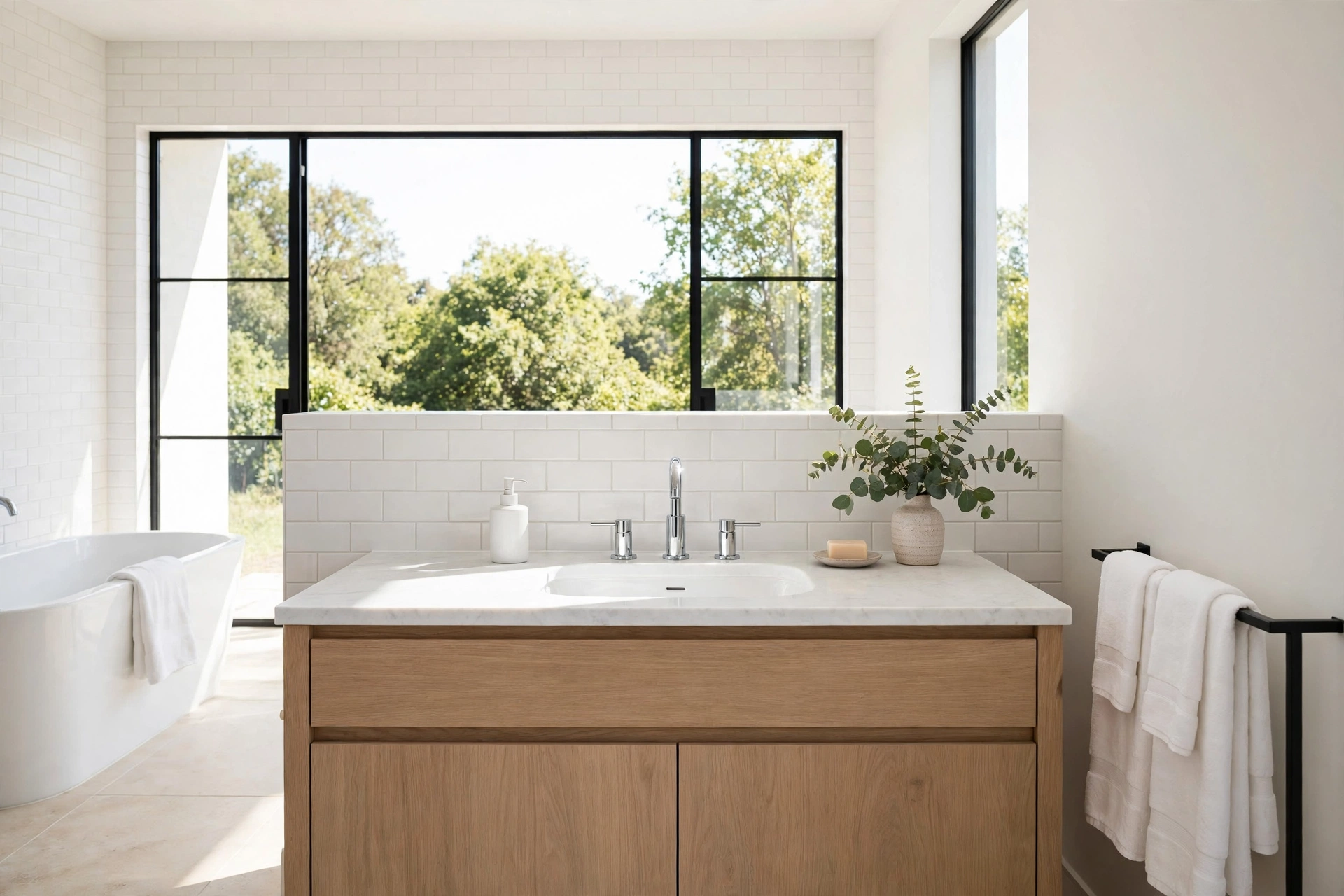 Modern bathroom sink, clean and bright