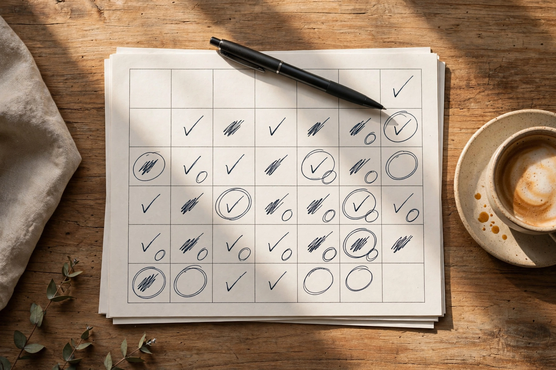 Planner with marked payment dates and a pen